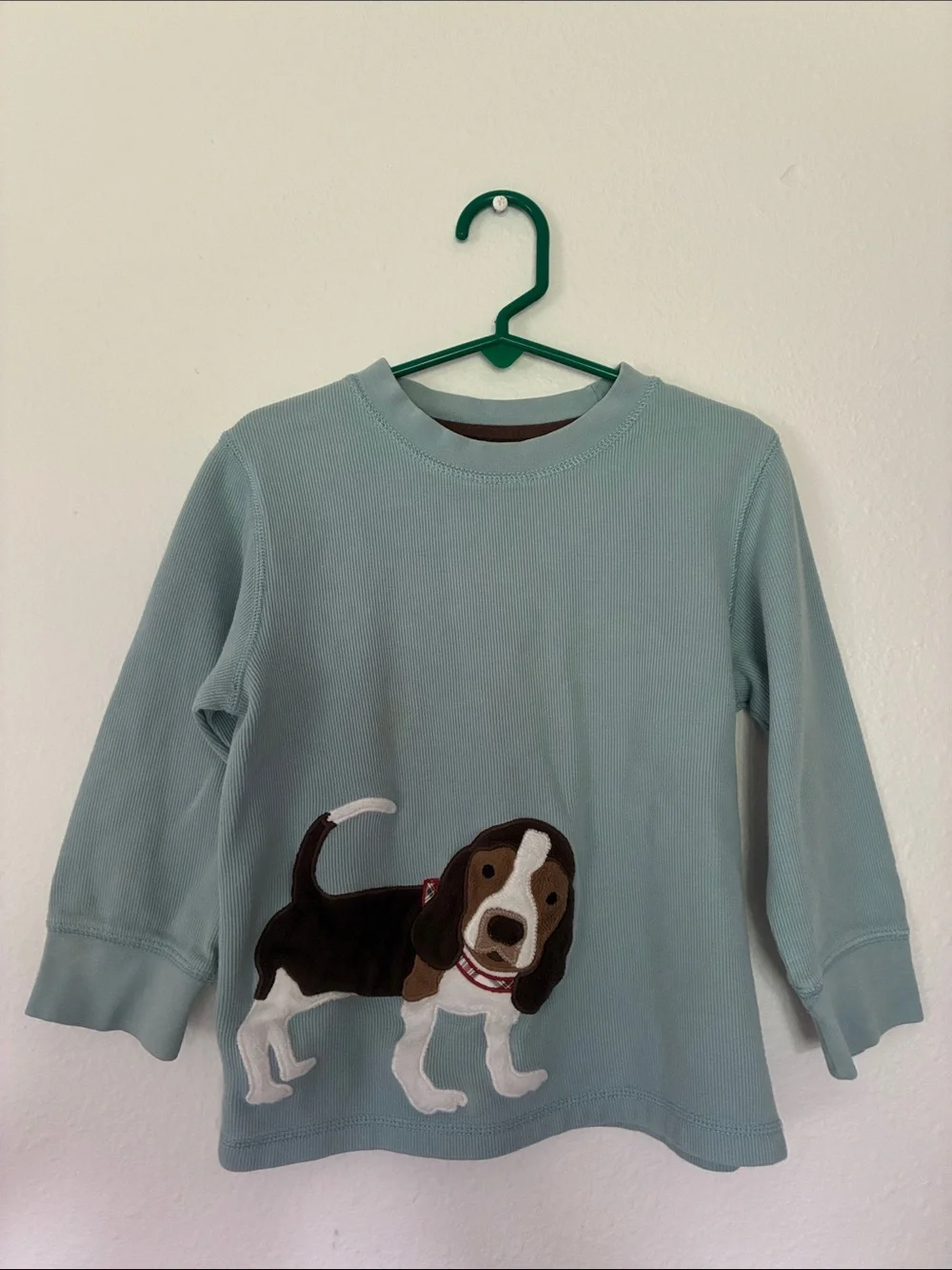 Gymboree Light Blue Long-Sleeve Top with Dog Applique